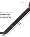 Four Pack Inside Mount Forty Five Degree Angle Brackets For Post Pergola Wooden Beams Shelves And Furniture Support Thirteen And Three Quarters Inch By One And One Half Inch Eleven Gauge Powder Coated Steel Screws Not Included, showing measurements and materials.