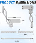 Hydraulic Lift Cabinet Door Hinge With Vertical Up Motion dimensions and components shown in metal build