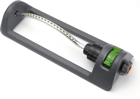 18 Brass Nozzles Oscillating Lawn Sprinkler for Lawns Up to 3600 Sq Ft with Heavy Duty Base Upgraded Brass Nozzle Gray Finish Hidden Jet Cleaning Needle