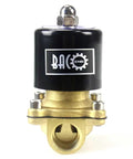 3/4 Inch 12V DC Electric Solenoid Valve NPT Brass With Food Safe Stainless Steel, Normally Closed, front view image