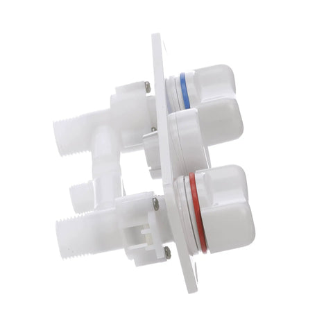 Side view of Elegance Combination Interior Faucet And Shower With Pull Out Handheld Mixer showing dual pipes and mixer unit RT2498