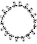 Heavy Duty Stainless Steel Quarter Turn Fasteners 20 Pack Chrome Plated 7/16 Oval Button Latches.500 Inch Grip arranged in circular pattern.