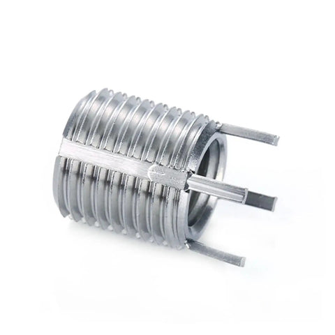 Heavy Duty Self Tapping Stainless Steel Thread Repair Inserts Thin Nuts M12 To M16 Size for car auto repair, close-up view.