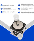 8 Inch Pro Grade All U Need Lapidary Machine For Stone Cabbing And Polishing, top view showing disc setup and features