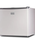 Compact Upright Freezer One Point Two Cubic Feet Portable Chill Station with white exterior and adjustable leveling legs.