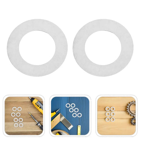 Stainless Steel Door Handle Washers and Spindle Repair Kit 100 Pcs Flat Thin Shims 8x12x0.1mm Door Knob Spacers, close-up on white