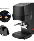 Top Shelf Electric Coffee Powder Tamper 58mm Portafilter Automatic Espresso Press with digital screen and pressure settings.