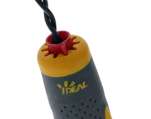Handle detail of Pro Grade 9-In-1 Ratcheting Nut Driver And Screwdriver Set For Electricians with textured grip and wire holder.