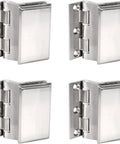 Heavy Duty Stainless Steel Glass Door Hinges Four Pack Silky Smooth Sliding Window Clip Hardware For Office Spaces, four stainless hinges.