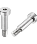 Two Pack 304 Stainless Steel Shoulder Bolts With Hex Socket, 10mm Shoulder Diameter, 20mm Shoulder Length, M8x1.25 Thread, Heavy Duty Hardware