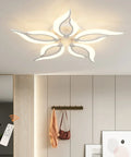 LED Ceiling Light With Remote 42W Dimmable Modern Flame Shape Flush Mount Chandelier in living room setting