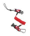 Coiled Diving Lanyard With Quick Release Buckle For Underwater Camera And Flashlight Securement, Red Scuba Webbing Strap, Steel Spring Tether Built For Durable Marine Dives And Fishing Adventures