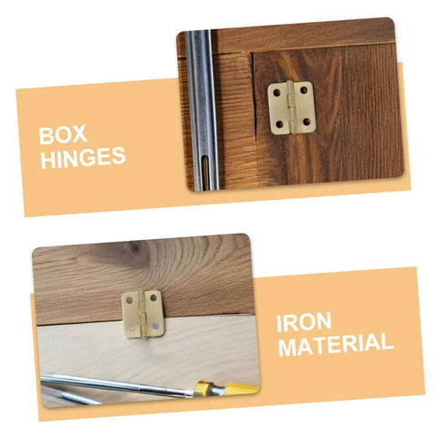 Mini Iron Hinges Hardware Kit With Screws For Wooden Jewelry Boxes And Small Cabinets, 270 Degree Rotation, Concealed Installation