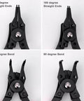 4 In 1 Snap Ring Pliers Set For Removing Retaining Clips Circlips And Snap Rings With Internal External Jaws, 5 Inch Handle