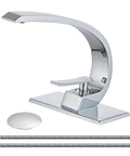 Chrome Bathroom Sink Faucet With Single Handle And Single Hole Install Dope Brass Lavatory Vanity Basin Mixer Tap Includes Supply Hose