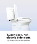 Smooth Non Electric Bidet Toilet Seat Elongated Design With Bamboo Knob side view showing sleek profile and manual dial.