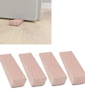 Four Pack Wooden Door Stops With Non Slip Wedge Grip For Home And Office Use Durable Heavy Traffic Classrooms Entryways Keeps Doors From Slamming Everyday