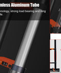 Seamless aluminum tube detail of Built Tough Aluminum Telescoping Extension Ladder With Quick Glide Wheels and Wide Anti Slip Pedals.