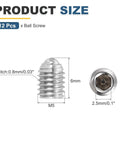 Heavy Duty Ball Point Set Screws M5x6mm 304 Stainless Steel Hex Socket Spring Plungers Grub Screw dimensions