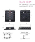 10 Way RV Blade Fuse Block With Bright LED Indicator DC Junction Box dimensions and specifications for trucks, boats, and marine craft.