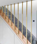 Real Deal Gold L Shape Stair Handrail Built Tough For Indoor Steps Heavy Duty Galvanized Metal Guardrail With Anti Slip Safety Grip adjustable for modern staircases