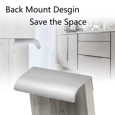 12 Pack Self Adhesive Drawer Pulls 3.15 Inch Silver Finger Edge Cabinet Handles No Drill Hidden Pulls on kitchen drawers