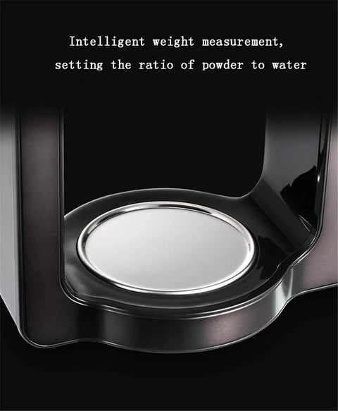 No Fuss Automatic Bean To Cup Espresso Machine With Precision Temp Control and One Touch Brewing For That Straight Up Daily Grind And Smooth Morning Sips In Silver showing intelligent weight measurement feature.