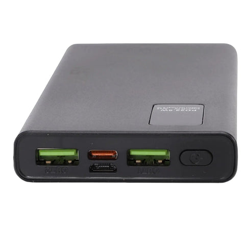 Compact Mini UPS Battery Backup Featuring 4050 mAh Capacity To Handle Daily Power Outages Smoothly, USB ports on the device.