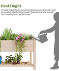 Outdoor Wood Raised Garden Bed With Elevated Planter Box And Storage Shelf, Spacious 48 Inch Long Garden Bed For Vegetables And Flowers