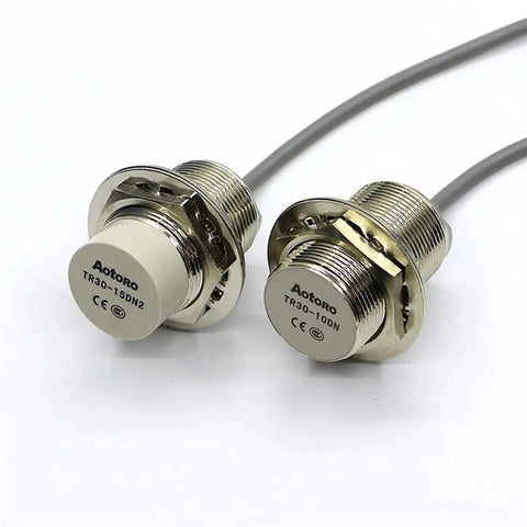 Motion Detection Sensor TR30-15DP PNP Proximity Switch Plug And Play Photoelectric Sensor For Industrial Automation And Reliable Switching With High Sensitivity Durable Housing, two threaded metal sensors with cables