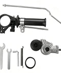 Upgraded Heavy Duty Metal Nibbler Drill Attachment With Seven Piece Kit For Iron Steel Aluminum Copper Plastic Up To 1 Mm Precision Sheet Metal Cutter Tool parts including handle, wrench, and metal components.
