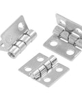 Mini Brass Hinges Set For Dollhouse Furniture And Jewelry Boxes 100 Pieces 10mm By 8mm 180 Degree Silver Tone