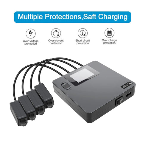 LCD Display 6 In 1 Battery Charger For DJI Mini 5 Pro, Mini 4 Pro, Mini 3 Pro, And Mini 3 Charge Four Batteries And Two USB Devices