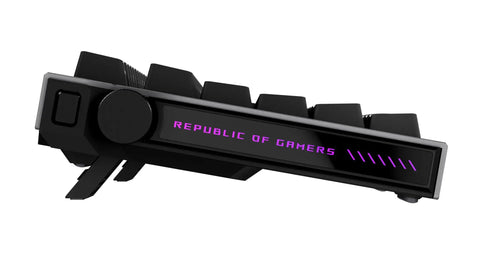 Game Ready 96 Percent Layout Wireless Mechanical Gaming Keyboard Featuring Hot Swappable Switches with purple illuminated logo.