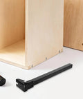 Black Rock Solid Heavy Duty Folding Table Legs 2 Piece Set With Reinforced Steel Tubing And Triangular Support shown on floor