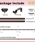 Heavy Duty Bronze Curtain Rod Set For Windows 72 To 144 Inches With Adjustable 1 Inch Rods And Diamond Finials packaging