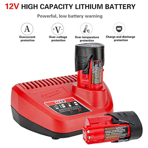 Power Up Plumbing Press Tool Kit includes charger and two 12V batteries for hydraulic pipe press tool copper pipes durability