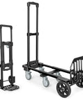 3 In 1 Convertible Dolly Cart With Wheels, Brakes, 600 Lb Heavy Duty Hand Truck Dolly; adjustable handle and six-wheel design