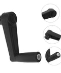 Black Plastic Round Hole Crank Handle Replacement Compatible With Rv Vent And Camper Antenna Height Adjustment, close-up view showing ergonomic grip.