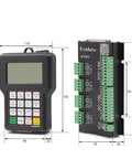 3 Axis CNC Wireless Controller For Routers And Engravers, A11E Motion Control Board shown with dimensions and interface details