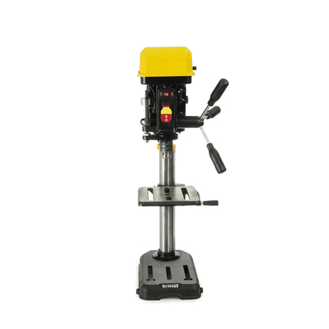 Front view of 10 Inch Drill Press With 7.0 Amp Motor And LED Worklight Five Speed Settings 3.5 Inch Spindle Travel For Deep Cuts In Wood Metal And Plastic A Real Workhorse For Home Workshops And Garages