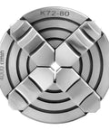 Three Inch 4 Jaw Lathe Chuck With Independent Reversible Jaws K72-80 showing top view with 4000 r/min marking for metal lathe projects