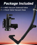 Heavy Duty 4WD Vacuum Solenoid Valve And Check Hose Kit upgrades Ford F-150 Expedition or Navigator, black valve and hose