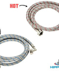 Braided Stainless Steel Washing Machine Hoses Four Feet 90 Degree Elbow Octagon Connections Universal Fit Two Pack