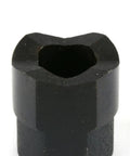 Double D Punch Die Set Pro Grade 0.769 In By 0.642 In Knockout Holes close-up view of tool steel die.