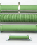 Straight Firepower 1500W Variable Resistor For Load Aging Tests And Adjustable Wirewound Rheostat 10 To 150 Ohms in green casing.