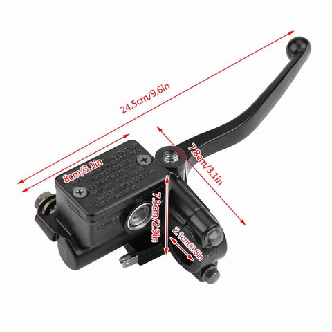 Beefed Up Aluminum Motorcycle Brake Master Cylinder For ATV Rancher Sportrax Rincon 250 350 400 450 Black side view