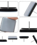 16 Pack Nail On Furniture Sliders 1.5 Inch Square Teflon Glides For Chairs And Furniture No Squeak Floor Protectors For Carpeted Floors Easy Glide Cupboard Moves Gray Black