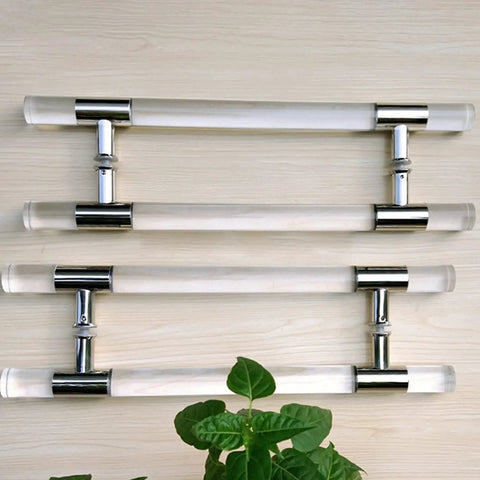 Modern Push Pull Door Handle Super Sleek Acrylic Lever Grip For Interior Barn Spaces Gotta Love The Smooth Operation And Straight Forward Installation With Crisp Silver Finish Big Time Upgrade For Daily Living
