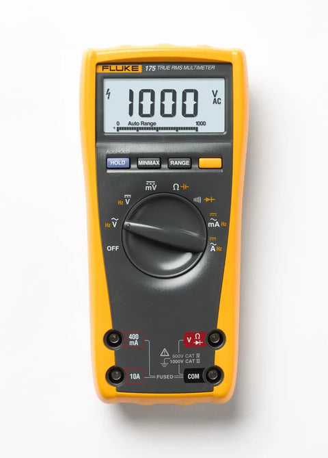 ESFP True RMS Digital Multimeter For Pro Troubleshooting Delivers True RMS AC And DC Voltage And Current Readings Plus Frequency Capacitance Resistance Diode And Continuity Tests With Manual And Auto Ranging Durable Build And User Friendly Display in yellow casing